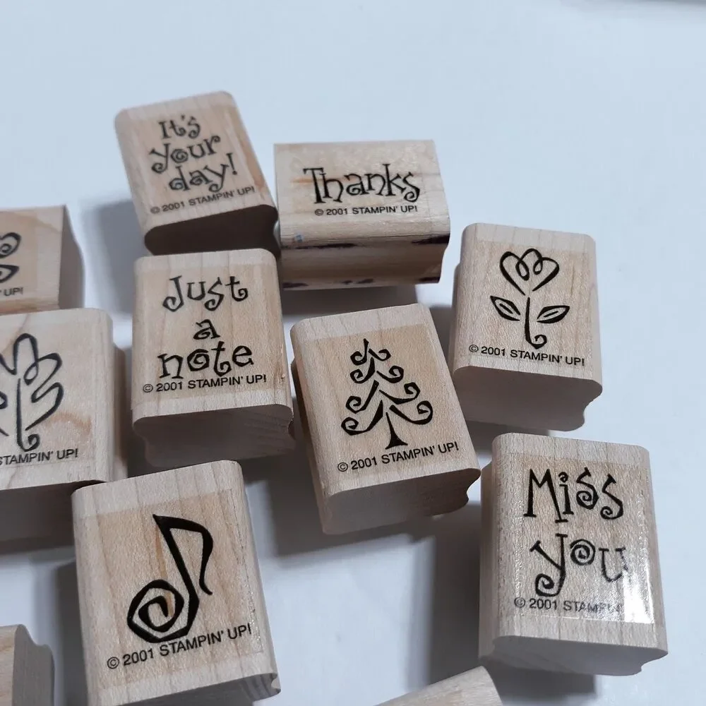 Stampin Up Year Round Cheer 2001 Rubber Stamp Set Thank You Flowers Greetings